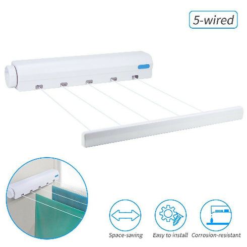 Automatic Telescopic 4-Line Clothes Hanger and Clothes Drying Rack